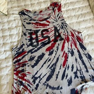 USA tie-dye tank shirt